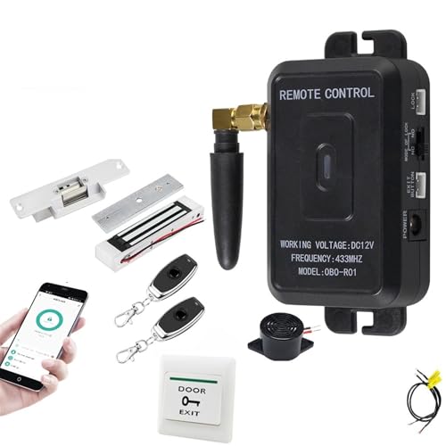 LNHHG Fernbedienungskits for das gesamte Zugangskontrollsystem mit Stromversorgung, elektronischen Schlössern, Fernbedienungsschlüssel und Toröffner(Kit 4) von LNHHG