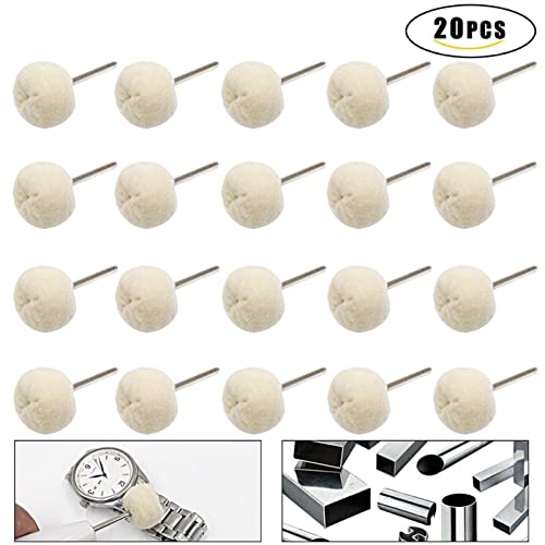 LNHHG Polierrad Set montierte Baumwolle weiche Fine 3/32 Schaft Buff Räder Schaft Rotary Tools Zubehör Packung von 20 Stück(Shank 3.0mm) von LNHHG