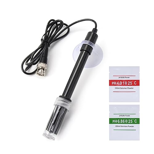 LNHHG TDS-Messgerät Digitaler Wassertester Ersatz PH Meter Elektrode Sonde Controller BNC Stecker Sensor mit Puffer Pulver 100 cm for Aquarium Hydrokultur Labor(3M) von LNHHG