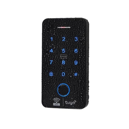 LNHHG Wasserdichter Bluetooth-WLAN-Fingerabdruck-Zugangscontroller RFID-Tastatur-Touch-Tastatursystem WG26 Smart APP-Ferntüröffner(Keypad Blue Keys) von LNHHG