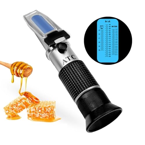 Refraktometer Tragbarer Honigtester 58-90% Brix 38-43°Baume 12-27% Wasser 3 in 1 Zuckerdetektor for Imker Refraktometer Zuckertestmessgerät von LNHHG