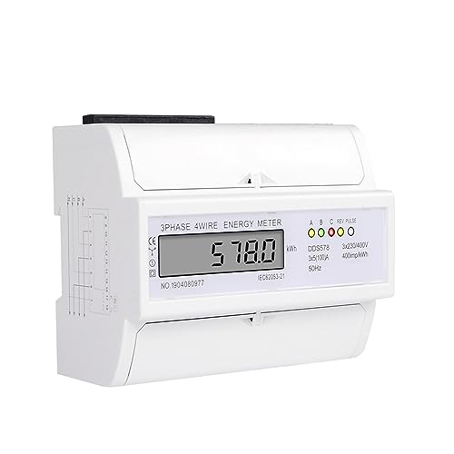 Smart Meter-Leistungsschalter Präzises dreiphasiges 4-Draht-5-100-A-380-V-Digital-Wattmeter zur Messung des Stromverbrauchs, 35-mm-DIN-Schienenmontage von LNHHG