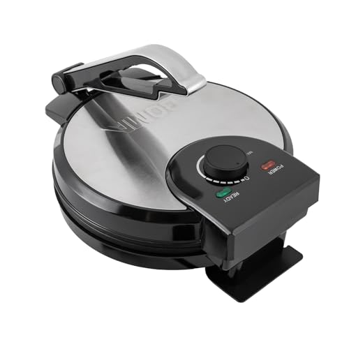 Electric Chapati Roti Maker, 1200W Einstellbarer Temperatur Doppelseitige Heizung für die Herstellung von Tortillas Tacos Flachbrot von LNINNERY