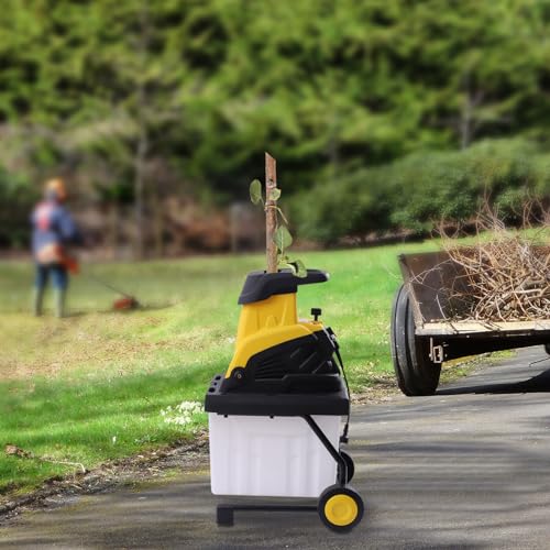 Elektro Gartenhäcksler Walzenhäcksler mit 45 Liter Auffangbehälter Von Holz Ästen Trockenen Blättern Usw von LNINNERY