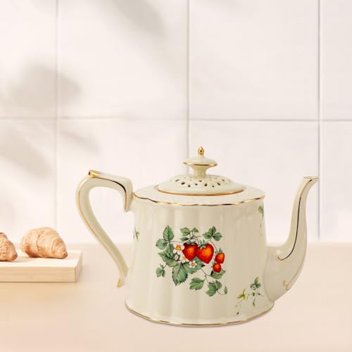 Keramik-Teekanne Handgem Keramik Teekanne Espressokanne Cappuccino Kanne Für Herd Zum Übergießen Von Kaffee (Erdbeere) von LNINNERY