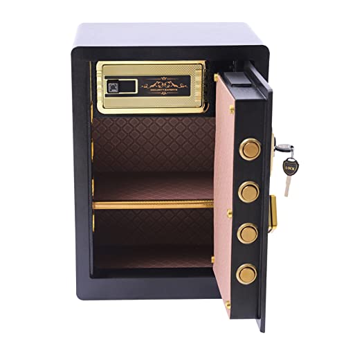 Tresor Safe Groß mit Schlüssel Zahlenschloss Innenschrank Regal für Zuhause Geschäft Büro Hotel Geld Dokument Schmuck Reisepass 45 * 38 * 33cm von LNINNERY