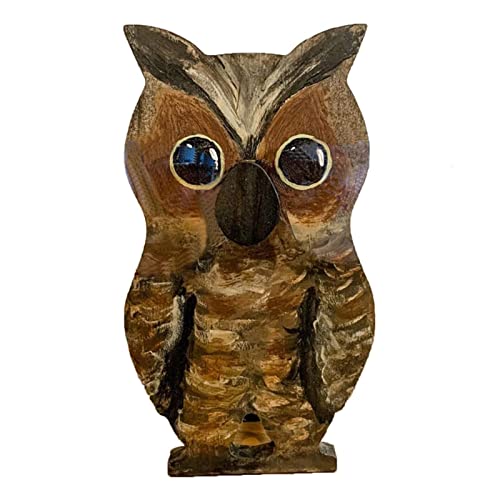 LNJ Brillenhalter Tier - Brillenständer Aus Holz - Lustige Handgeschnitzt Tierform Sonnenbrillenhalter ? Brillenablage - Gläser Display Aufbewahrung Geschenk Für Schreibtisch Home Office Deko (Eule) von LNJ