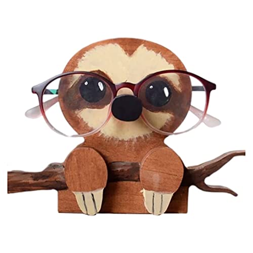 LNJ Brillenhalter Tier - Brillenständer Aus Holz - Lustige Handgeschnitzt Tierform Sonnenbrillenhalter ? Brillenablage - Gläser Display Aufbewahrung Geschenk Für Schreibtisch Home Office Deko von LNJ