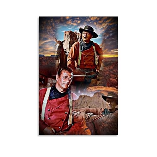 LNLEXTAR John Wayne Movies Art Poster Dekorative Malerei Leinwand Wandkunst Wohnzimmer Poster Schlafzimmer Malerei,Wandkunst Bilddruck Moderne Familienzimmer Dekor 20x30inch(50x75cm) von LNLEXTAR