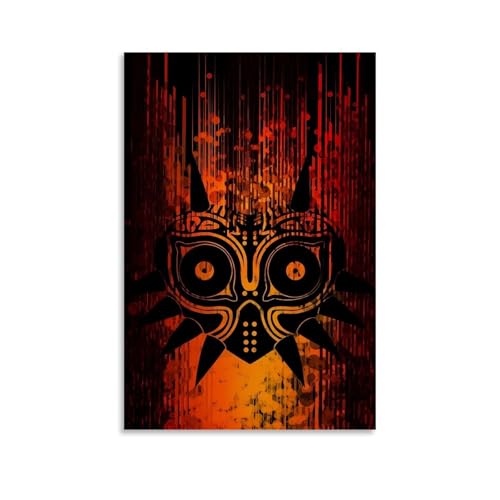 LNLEXTAR Majoras Mask Dark Poster Dekorative Malerei Leinwand Wandkunst Wohnzimmer Poster Schlafzimmer Malerei,Wandkunst Bilddruck Moderne Familienzimmer Dekor 12x18inch(30x45cm) von LNLEXTAR
