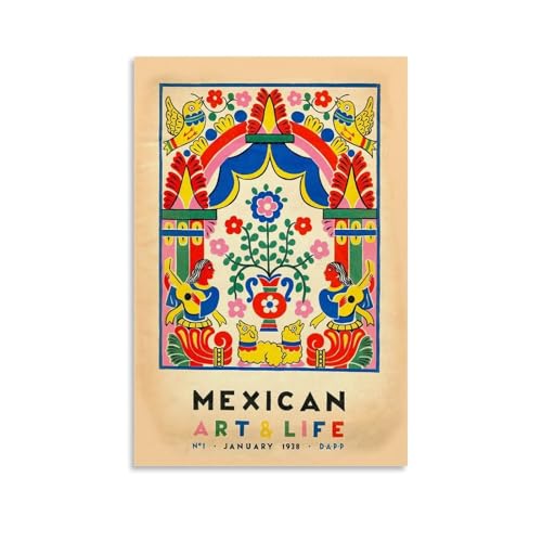 LNLEXTAR Mexican Art And Life Poster Dekorative Malerei Leinwand Wandkunst Wohnzimmer Poster Schlafzimmer Malerei,Wandkunst Bilddruck Moderne Familienzimmer Dekor 24x36inch(60x90cm) von LNLEXTAR