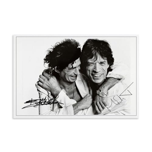 MICK JAGGER & KEITH RICHARDS Old SIGNED Poster Dekorative Malerei Leinwand Wandkunst Wohnzimmer Poster Schlafzimmer Malerei,Wandkunst Bilddruck Moderne Familienzimmer Dekor 12x18inch(30x45cm) von LNLEXTAR