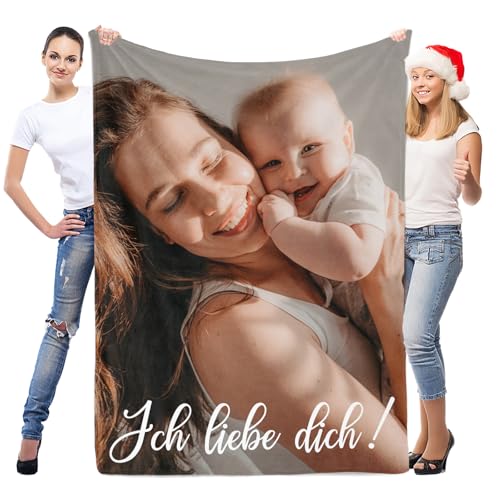 LNM Personalisierte Geschenke für Mama/Baby/Kind/Familie, Personalisierte Decke mit Foto, Personalisierte Kuscheldecke, Personalisierte Mama Decken, Personalisierte Geburtstagsgeschenk für Mama von LNM