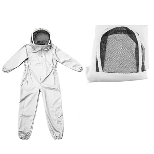 Imkeranzug Belüfteter Bienenanzug, atmungsaktive Stoff-Kapuzenkleidung for die Bienenzucht, Baumwollmischung, Bienenzuchtausrüstung for professionelle Männer(2XL) von LNNXSZ