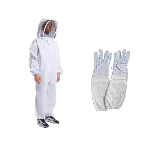 Imkeranzug Ganzkörper-Imkerei-Kleidung, Anti-Biene, professionelle Imker-Kleidung, Schutz, Bienenzucht-Anzug, Schleier, Unisex-Schutz(XXL with gloves) von LNNXSZ