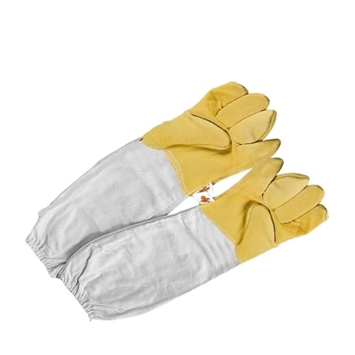 Imkeranzug Ganzkörper-Imkerei-Kleidung, Anti-Biene, professionelle Imker-Kleidung, Schutz, Bienenzucht-Anzug, Schleier, Unisex-Schutz(Yellow gloves) von LNNXSZ
