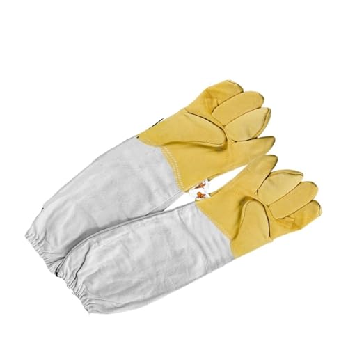 Imkeranzug Ganzkörper-Imkerei-Kleidung, professionelle Imker-Kleidung, Schutz, Bienenzucht-Anzug, Safty-Schleier, Unisex-Schutz(Yellow gloves) von LNNXSZ