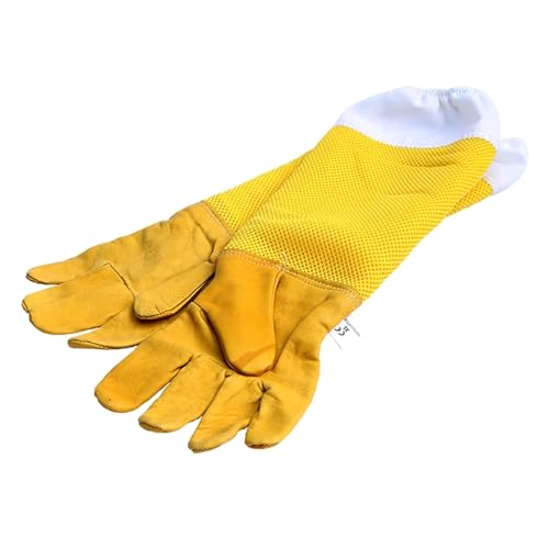 Imkeranzug Imker 3D Atmungsaktive Tuch Schutz Langarm Overall Handschuhe Anzug Extra Große Größe Bienenzucht Bee Farm Werkzeuge Liefert(1pair,XXL) von LNNXSZ