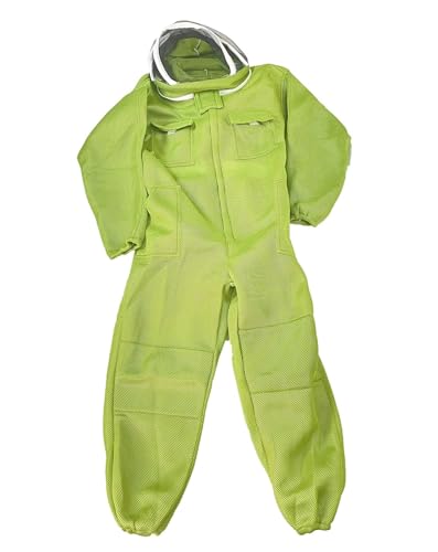 Imkeranzug Imker 3D Atmungsaktive Tuch Schutz Langarm Overall Handschuhe Anzug Extra Große Größe Bienenzucht Bee Farm Werkzeuge Liefert(1pcs,L) von LNNXSZ
