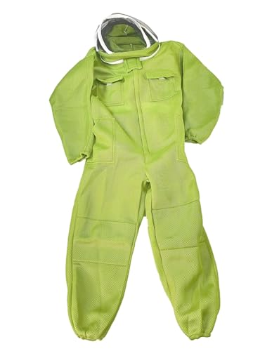 Imkeranzug Imker Tuch Anzug Anti Biss 3D Atmungsaktive Kleidung Schutz Hoodie Hut Overall Bienenzucht Bee Werkzeuge Bauernhof Liefert(1pcs,4XL) von LNNXSZ