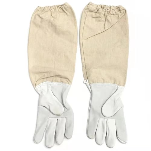 Imkeranzug Professionelle Schutzkleidung, Imkerei-Schutzausrüstung, Apicultura-Kleidung, Imker-Kostüm, Schleier, Kapuze, Hut, Anti-Biene(Protective gloves,XXL) von LNNXSZ