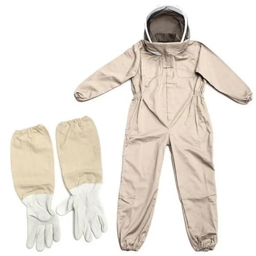 Imkeranzug Professionelle bienensichere Schutzkleidung, Ganzkörper-Imkeranzug, Bauernhof, Unisex-Sicherheitsoutfit mit Handschuh-Schleier-Kapuze(L) von LNNXSZ