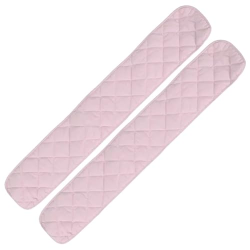 LNNXSZ Bettkantenschutz für Kinderbetten 2 Stücke Baumwolle Krippe Schutz Wrap Rand Anti-Biss Einfarbig Bett Zaun Leitplanke Schiene Abdeckung Sicher Zahnen Schutz (Color : Pink-120cm) von LNNXSZ