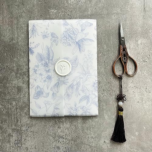LNNXSZ Vorgefaltete Pergament Jacken Blaues Blumen-Pergamentpapier, geeignet for eine 5 x 7 Hochzeitseinladung (Size : 20pcs) von LNNXSZ