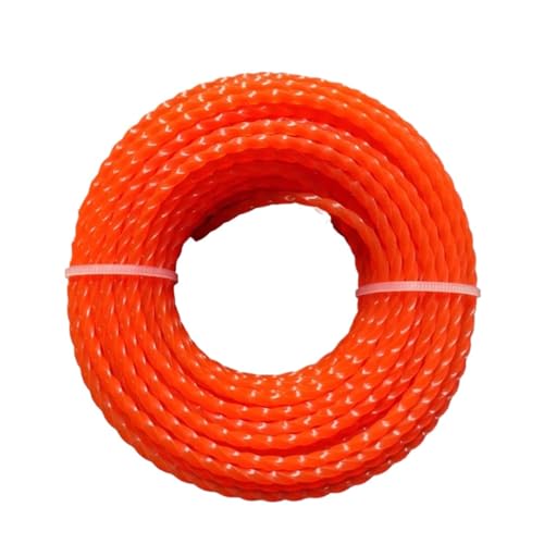 Trimmerfaden 15m * 2,4mm/2,7mm/3mm Mähen Nylon Gras Trimmer Seil Pinsel Cutter Strimmer Linie mähen Draht Rasenmäher Zubehör(Spiral 2.4mm 15m) von LNNXSZ