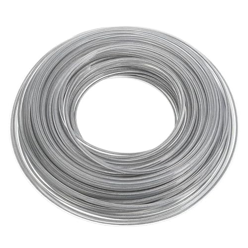 Trimmerfaden 3 mm/2,7 mm Stahldraht, Rasentrimmer, Drahtseil, Schnur, Rasentrimmer, Freischneider, lange, runde Rolle, Gras-Ersatz-Trimmerschnur(2.7mm) von LNNXSZ