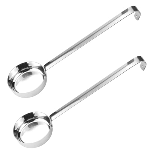 LNQ LUNIQI Schöpfkelle Edelstahl Flach Pizza Sauce Löffel Metall Portionierlöffel Tomatensoße Löffel mit Hakengriff für Küche Restaurant Kochen, 2 Stück LNQ LUNIQI Schöpfkelle Edelstahl Flach Pizza Sauce Löffel Metall Portionierlöffel Tomatensoße Löffel mit Hakengriff für Küche Restaurant Kochen, 2 Stück von LNQ LUNIQI