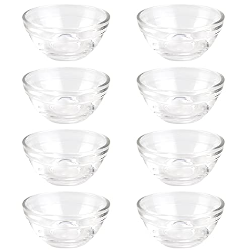 LNQ LUNIQI Set mit 8 Mini-Glasschüsseln, 5,8 cm, stapelbare Lebensmittelzubereitungsschalen, Mehrzweck-Servierschalen aus transparentem Glas für Küche, Dessert, Dips, Süßigkeiten von LNQ LUNIQI