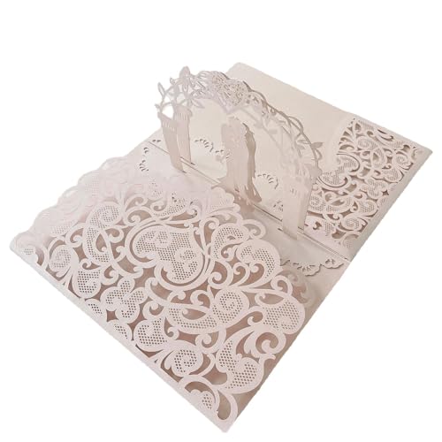 20 Sets 3D-Pop-Up-Hochzeitseinladungen, lasergeschnittene florale Verlobungseinladungen mit Umschlag und Innenpapier for die Hochzeit Einladungen 20 Sets 3D-Pop-Up-Hochzeitseinladungen, lasergeschnittene florale Verlobungseinladungen mit Umschlag und Innenpapier for die Hochzeit Einladungen von LNQKJXIIA