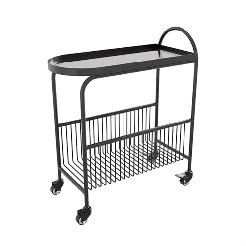 LNQKJXIIA 2-Tier Movable End Table with Wheels, Sofa Side Shelf Coffee Table & Small Trolley for Office Home Kitchen Storage LNQKJXIIA 2-Tier Movable End Table with Wheels, Sofa Side Shelf Coffee Table & Small Trolley for Office Home Kitchen Storage von LNQKJXIIA