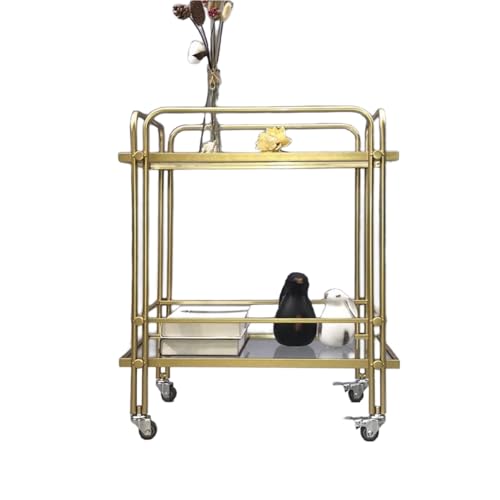 LNQKJXIIA 2-stöckiger Kleiner Servierwagen aus Eisen, Snacktische mit Aufbewahrung for Mahlzeiten und beweglicher Couchtisch aus Schmiedeeisen LNQKJXIIA 2-stöckiger Kleiner Servierwagen aus Eisen, Snacktische mit Aufbewahrung for Mahlzeiten und beweglicher Couchtisch aus Schmiedeeisen von LNQKJXIIA