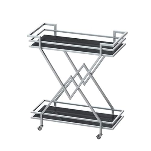 LNQKJXIIA 2-stöckiger Kleiner Servierwagen aus Eisen, Snacktische mit Aufbewahrung for Mahlzeiten und beweglicher Couchtisch aus Schmiedeeisen LNQKJXIIA 2-stöckiger Kleiner Servierwagen aus Eisen, Snacktische mit Aufbewahrung for Mahlzeiten und beweglicher Couchtisch aus Schmiedeeisen von LNQKJXIIA