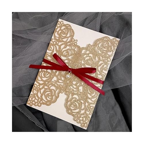 LNQKJXIIA 50 Sets 5 x 7 Laser Cut Rose Blume Hochzeit Einladungskarten, Champagner Gold Invitaciones mit Bowknot und Umschlägen Einladung for Hochzeit Invit Einladungen LNQKJXIIA 50 Sets 5 x 7 Laser Cut Rose Blume Hochzeit Einladungskarten, Champagner Gold Invitaciones mit Bowknot und Umschlägen Einladung for Hochzeit Invit Einladungen von LNQKJXIIA