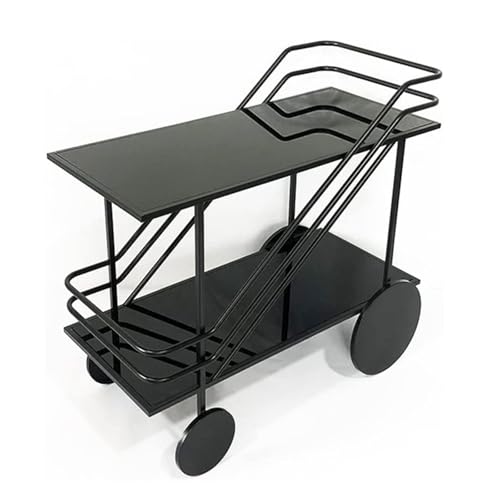LNQKJXIIA Beweglicher Speisewagen aus Eisen, Ablagetisch for Mahlzeiten und Teewagen mit Glasregal for den Einsatz im Weinschrank LNQKJXIIA Beweglicher Speisewagen aus Eisen, Ablagetisch for Mahlzeiten und Teewagen mit Glasregal for den Einsatz im Weinschrank von LNQKJXIIA