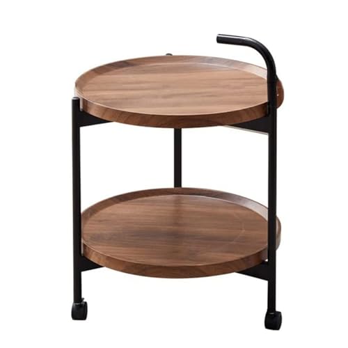 LNQKJXIIA Runder Beistelltisch, beweglicher Couchtisch, 2-lagiger Kleiner Trolley-Sofa-Beistelltisch mit Rädern for Wohnzimmer und Schlafzimmer LNQKJXIIA Runder Beistelltisch, beweglicher Couchtisch, 2-lagiger Kleiner Trolley-Sofa-Beistelltisch mit Rädern for Wohnzimmer und Schlafzimmer von LNQKJXIIA