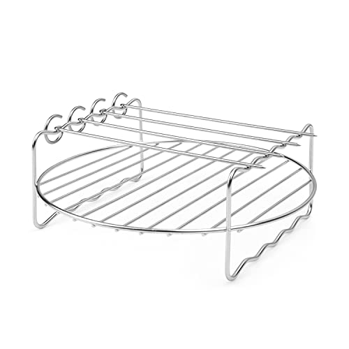 Edelstahl Heißluftfritteuse Zubehör 20 x 20cm, LNSYSNS Doppellagiger Regal Spieß Rack, Multifunktional Stapelbar Dehydrator Stand, Gebogenes Heißluftfritteusengestell mit Hohem Fußdesign Edelstahl Heißluftfritteuse Zubehör 20 x 20cm, LNSYSNS Doppellagiger Regal Spieß Rack, Multifunktional Stapelbar Dehydrator Stand, Gebogenes Heißluftfritteusengestell mit Hohem Fußdesign von LNSYSNS