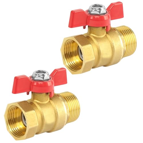 LNSYSNS 3/4 Zoll Kugelhahn 2 Stück Wasserhahn 3/4 Zoll mit Rotem Flügelgriff, Wasserleitungen, Aussengewinde/Innengewinde Voller Durchgang DN20 PN16 LNSYSNS 3/4 Zoll Kugelhahn 2 Stück Wasserhahn 3/4 Zoll mit Rotem Flügelgriff, Wasserleitungen, Aussengewinde/Innengewinde Voller Durchgang DN20 PN16 von LNSYSNS