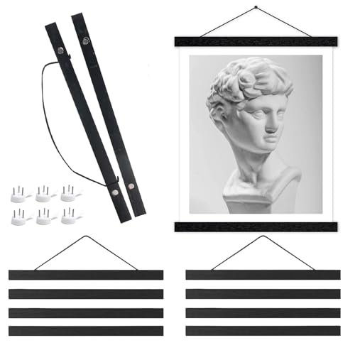 LNSYSNS 3 Stück Posterleiste A3, 31 cm Holz Posterschiene, Schwarze Magnetische Posterhalter, Magnetischer Bilderrahmen mit Aufhängekordel, für Präsentation von Postern und Kunstgemälden LNSYSNS 3 Stück Posterleiste A3, 31 cm Holz Posterschiene, Schwarze Magnetische Posterhalter, Magnetischer Bilderrahmen mit Aufhängekordel, für Präsentation von Postern und Kunstgemälden von LNSYSNS