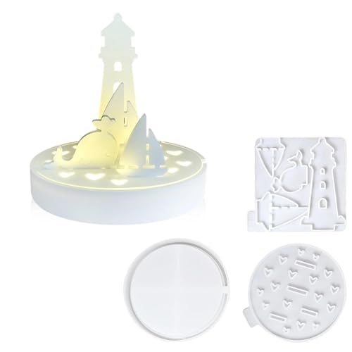LNSYSNS 3 Stück Silikonform, Maritime Elemente Gießform Silikon, 3D-Leuchtturm Segelboot Design Silikon Gießformen für DIY, und Alltägliche Dekoration LNSYSNS 3 Stück Silikonform, Maritime Elemente Gießform Silikon, 3D-Leuchtturm Segelboot Design Silikon Gießformen für DIY, und Alltägliche Dekoration von LNSYSNS