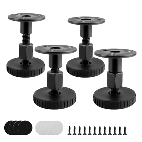 LNSYSNS 4 Stücke Höhenverstellbare Füße, Möbelfüße Höhenverstellbar, 27-64mm Höhenverstellbare Möbelfüsse, Kein Bohren, mit Anti-Rutsch-Pad, für Tische, Schränke, Andere Möbel von LNSYSNS