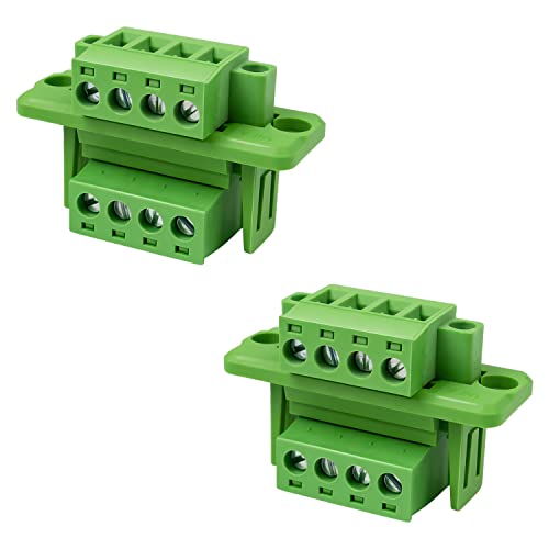 PCB Mount Screw Terminal Block Stecker Set, LNSYSNS Steckklemmen, 4 Pin Steckkontakt Schraubklemme Steckverbinder, Spannung 300 V, Strom 15 A - 5.08mm Pitch Leiterplatten von LNSYSNS