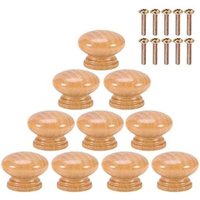 10 Stück Griff Türknauf Naturholzknöpfe Runder Pilz Schrank Knauf Griffe mit Schrauben s/m/l (28 mm) - Lntyq von LNTYQ