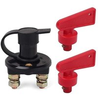 12 V-24 v Batterie-Leistungsschalter für Motorrad, Auto, Camping, Auto, Autobatterieschalter mit Zwei abziehbaren Schlüsseln, 200 A/1000 a (schwarz) von LNTYQ