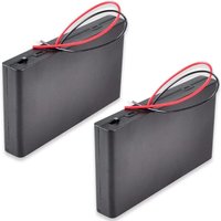 2 Pièces 12V 8xAA Support de Batterie Boîte de Rangement de Batterie en Plastique avec Couvercle de Boîtier Interrupteur Marche/Arrêt avec Fils von LNTYQ
