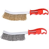 2 Stück Handdrahtbürste, 230 mm Drahtbürste, vermessingter Stahldraht, Edelstahldrahtbürste zum Entfernen von Rost, Korrosion und reibenden 2 Stück Handdrahtbürste, 230 mm Drahtbürste, vermessingter Stahldraht, Edelstahldrahtbürste zum Entfernen von Rost, Korrosion und reibenden von LNTYQ