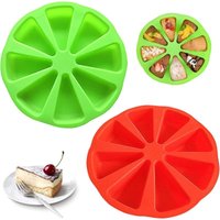 Lntyq - 2er-Pack Silikonformen mit 8 Mulden, Pizzaform, Seifenform, dreieckige Silikon-Kuchenform, Silikon-Kuchenform zum Backen von Pizza, Kuchenform von LNTYQ